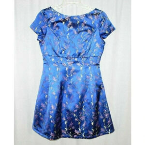 Chi Chi London Blue Embroidered Floral Oriental Ca